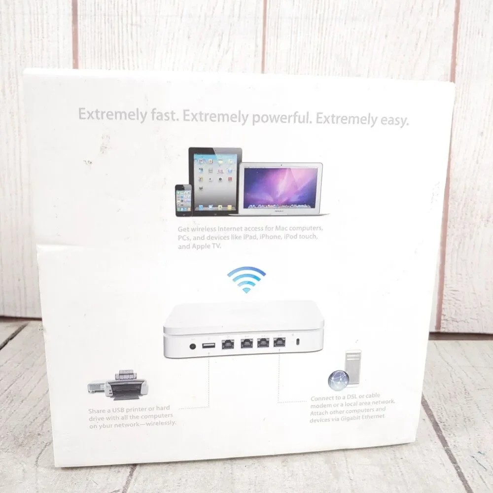 Apple AirPort Extreme Base Station A1408 802.11n Dual Band WiFi Router TESTED